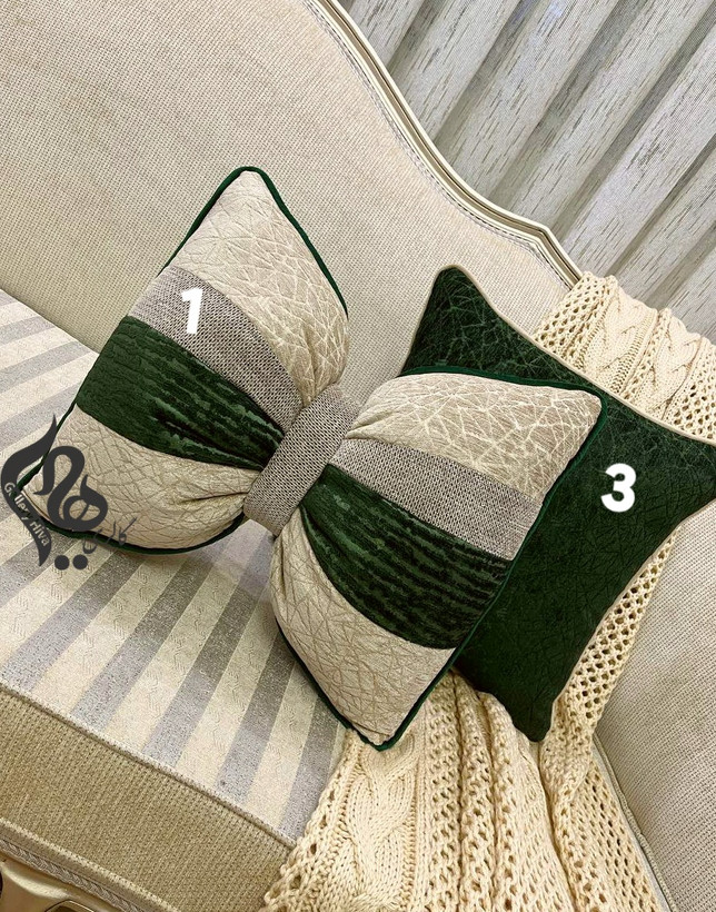 کوسن شهرزاد رنگ سبز و بژ